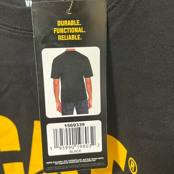 CAT Men’s Trademark Logo T-shirt, Black (XL) - Picture 5 of 6